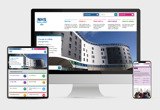 NHS Fife Case Studies Home Page Screens (540 X 370) Grey
