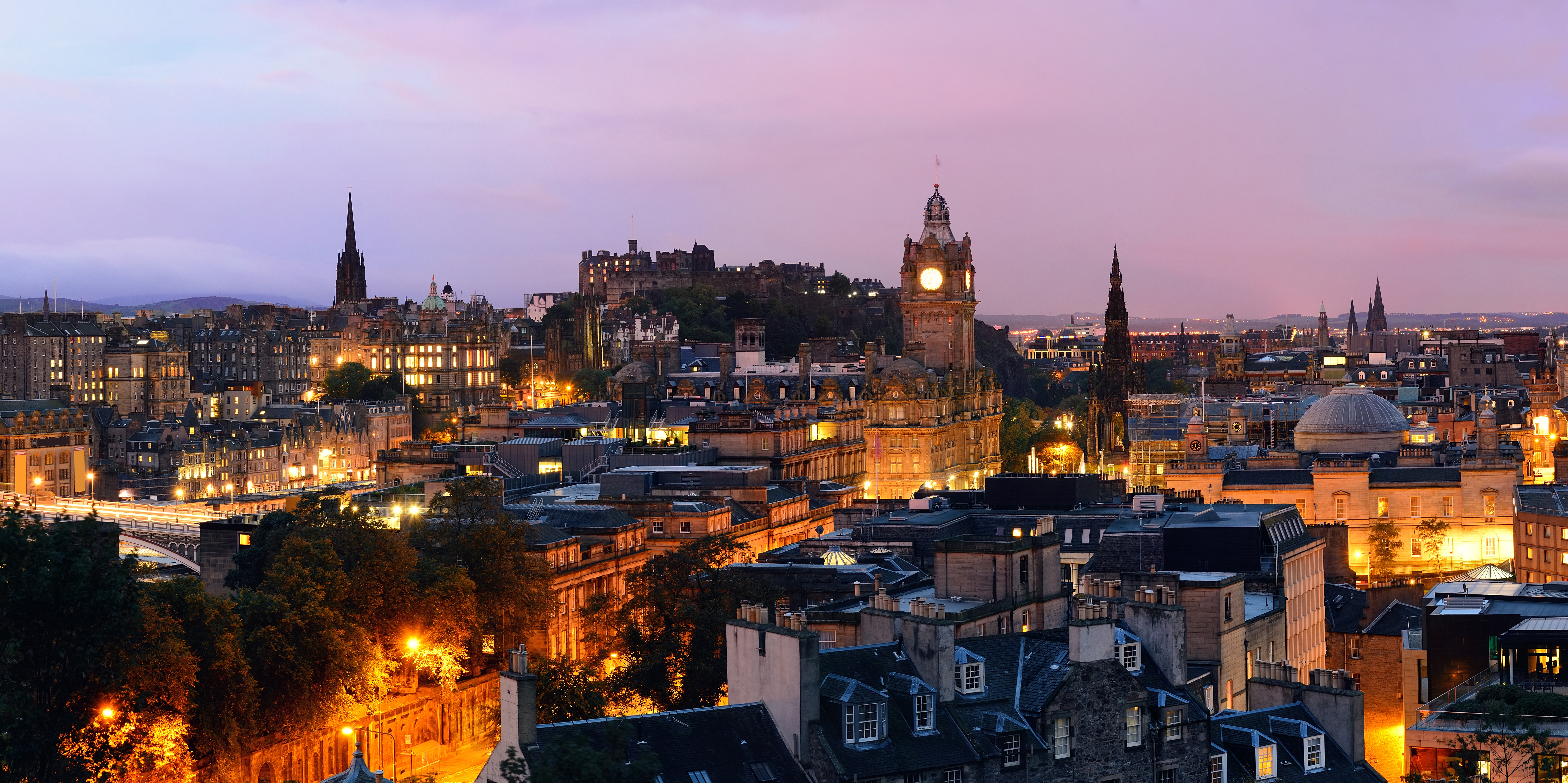 Edinburgh City View Panorama Night Uk